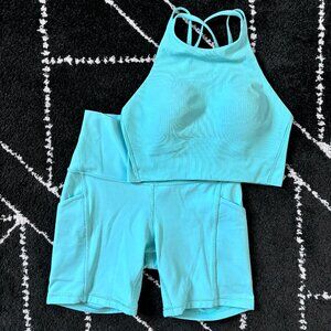 Lululemon Like a Cloud ribbed longline high-neck bra (BUNDLE w/ Align short)